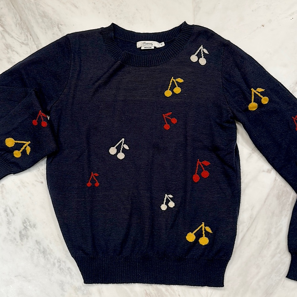 Bonpoint Navy Sweater Sz 14 runs extremely small